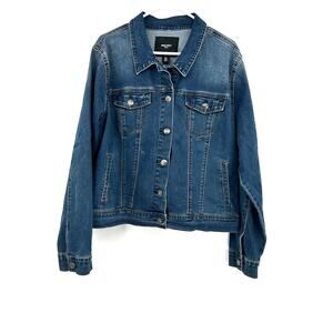 Nine West Jeans Size XXL Missy Lightweight‎ Blue Jean Denim Jacket Button Front
